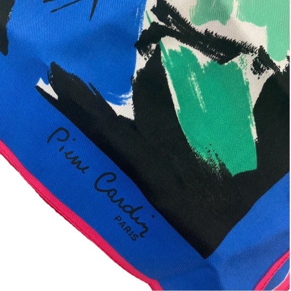 Pierre Cardin Vintage Floral Abstract Scarf - Picture 4 of 6